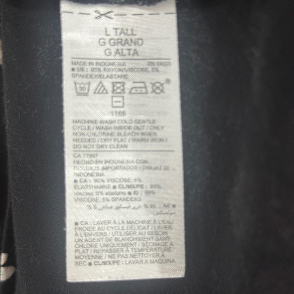 Old Navy Womens Black Floral Print 3/4 Sleeve Dress Size L Tall - Picture 6 of 7